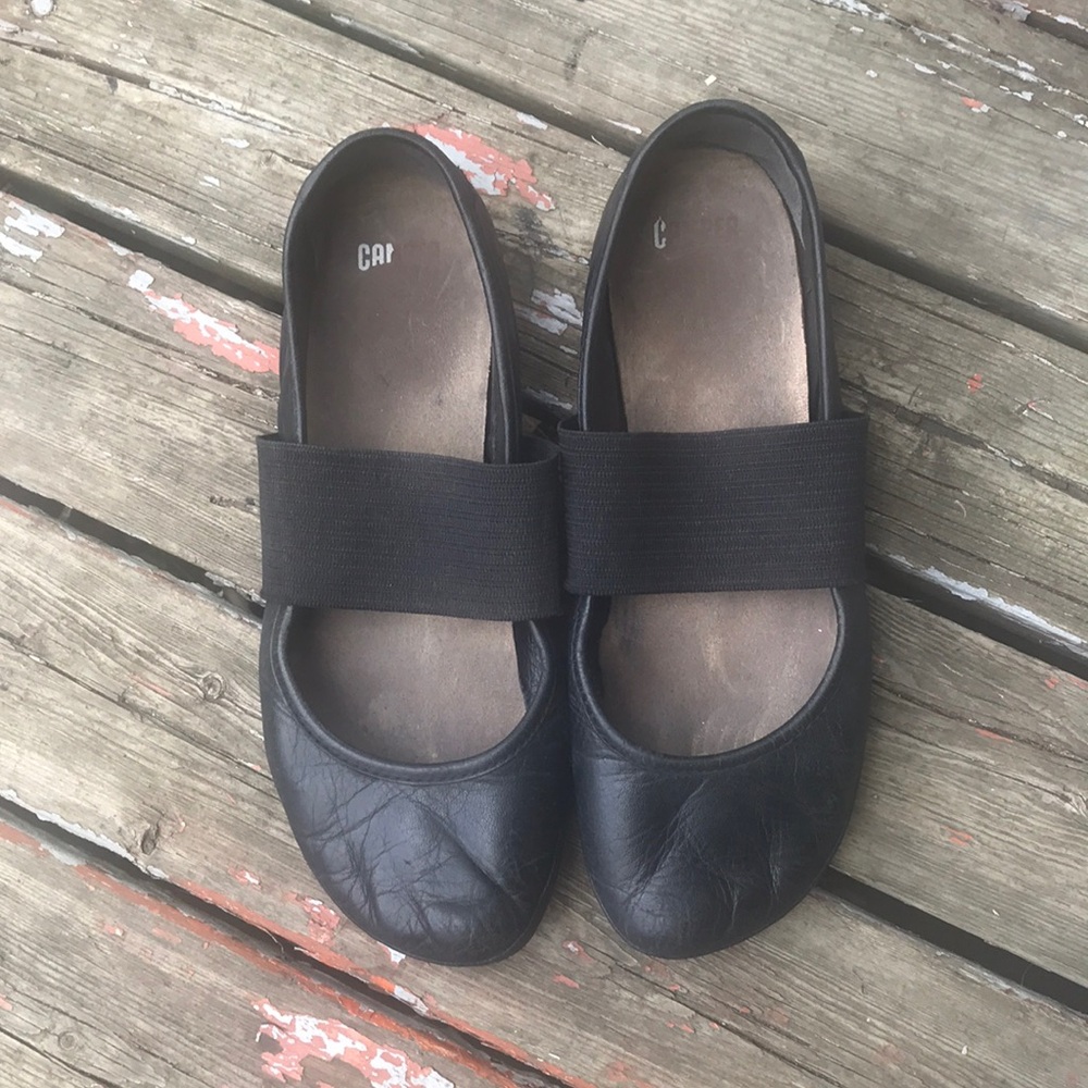 Black Leather Camper Ballerina Shoes EU39 US 8